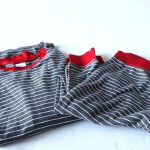 Stars Above Women's Gray & White Striped Thermal 2 Piece Pajama Set Size Medium